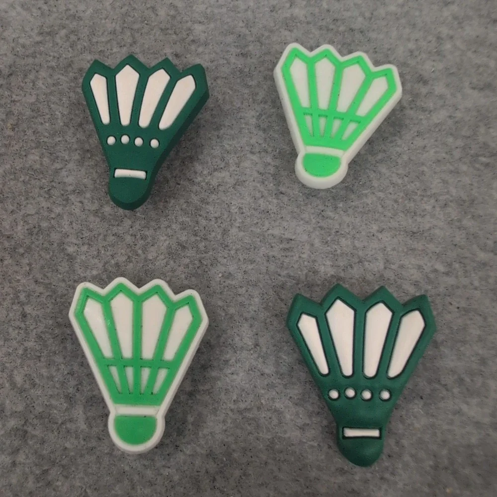 4pc Badminton Shuttlecock Shoe Charms Green Birdie Sports Clog Accessories - Picture 1 of 1